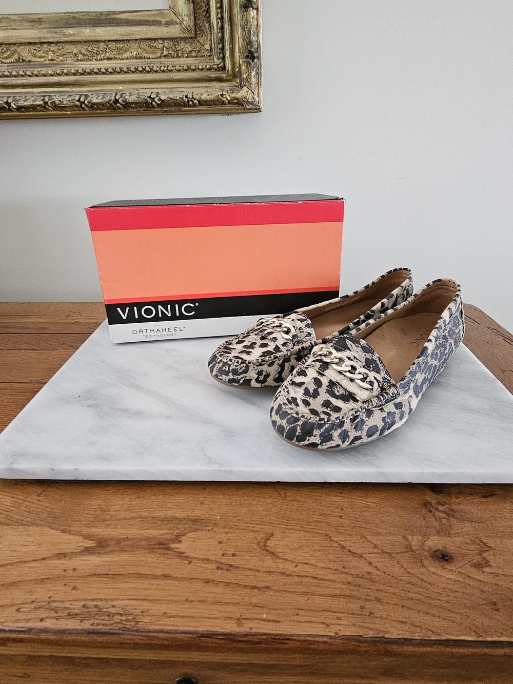 Vionic Women's Leopard Beige/Black Loafer